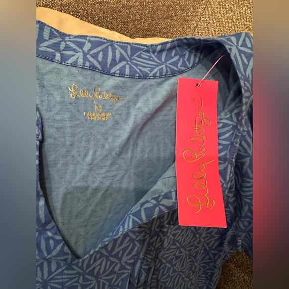 NWT Lilly Pulitzer Sz M Fairfax 3/4 Sleeve Cotton Dress in Blue - New With Tags - Picture 9 of 11